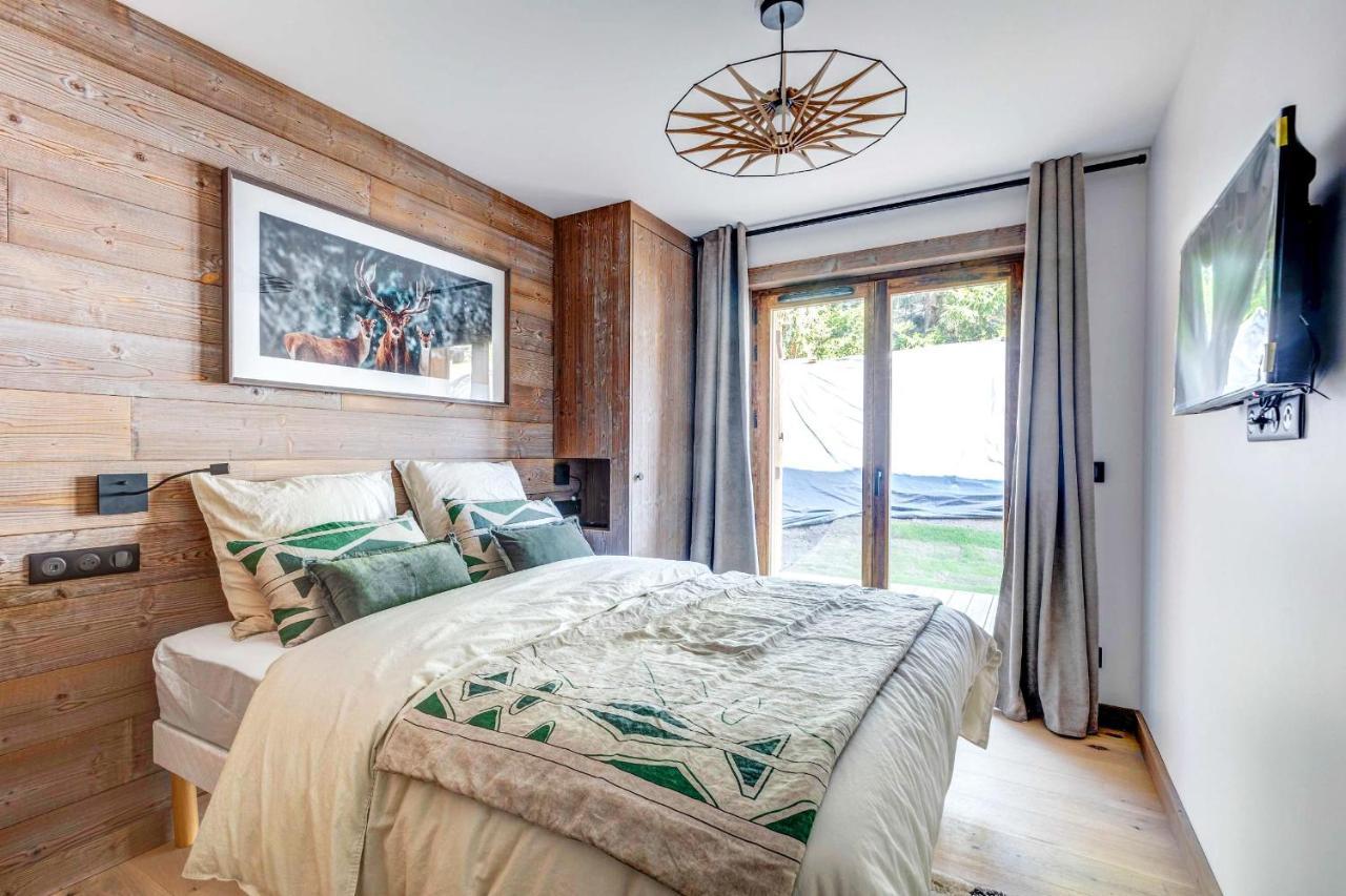 4-Room Apartment With Garden, Gym And Shared Spa Megève Kültér fotó