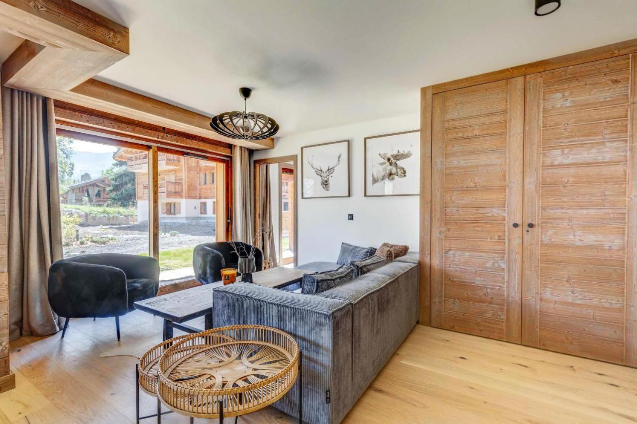 4-Room Apartment With Garden, Gym And Shared Spa Megève Kültér fotó